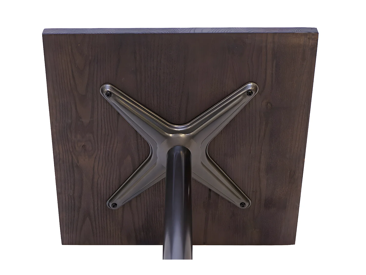 Table de bistrot MCW-H10, Table de bistrot MCW-H10,table de bar, gastronomie industrielle, bois d'orme certifié MVG 76x60x60cm brun noir