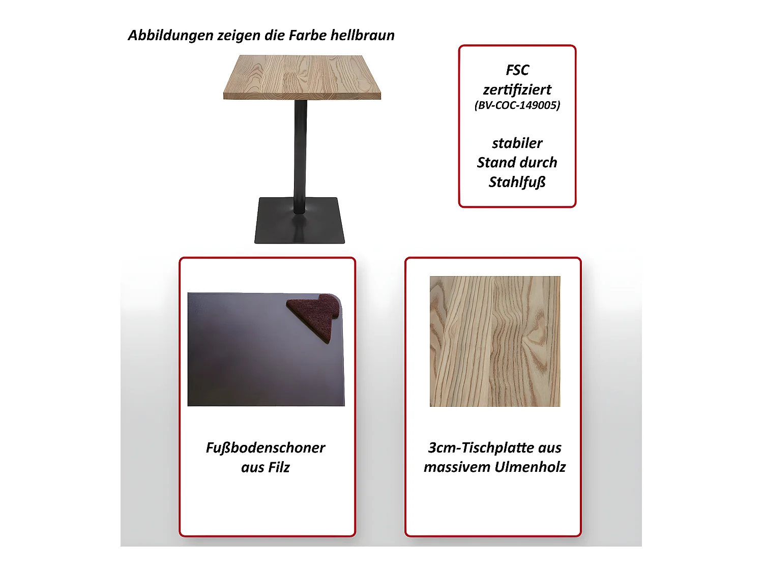 Bistrotafel MCW-H10,  donkerbruin