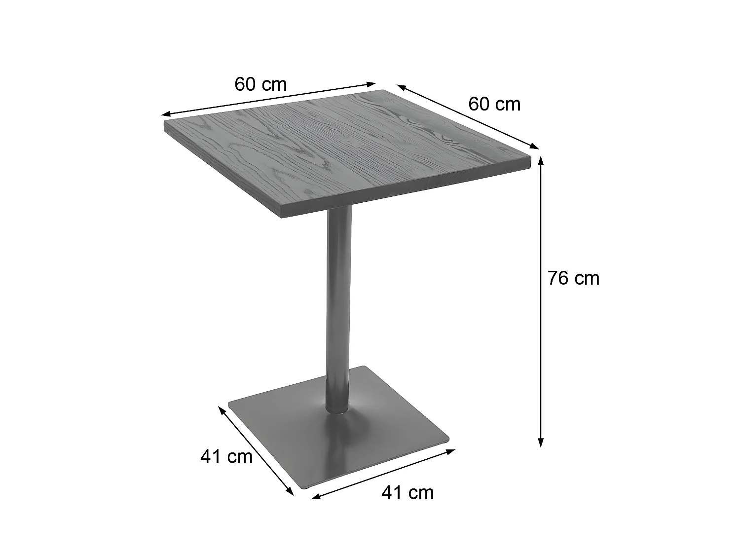 Table de bistrot MCW-H10,  brun noir
