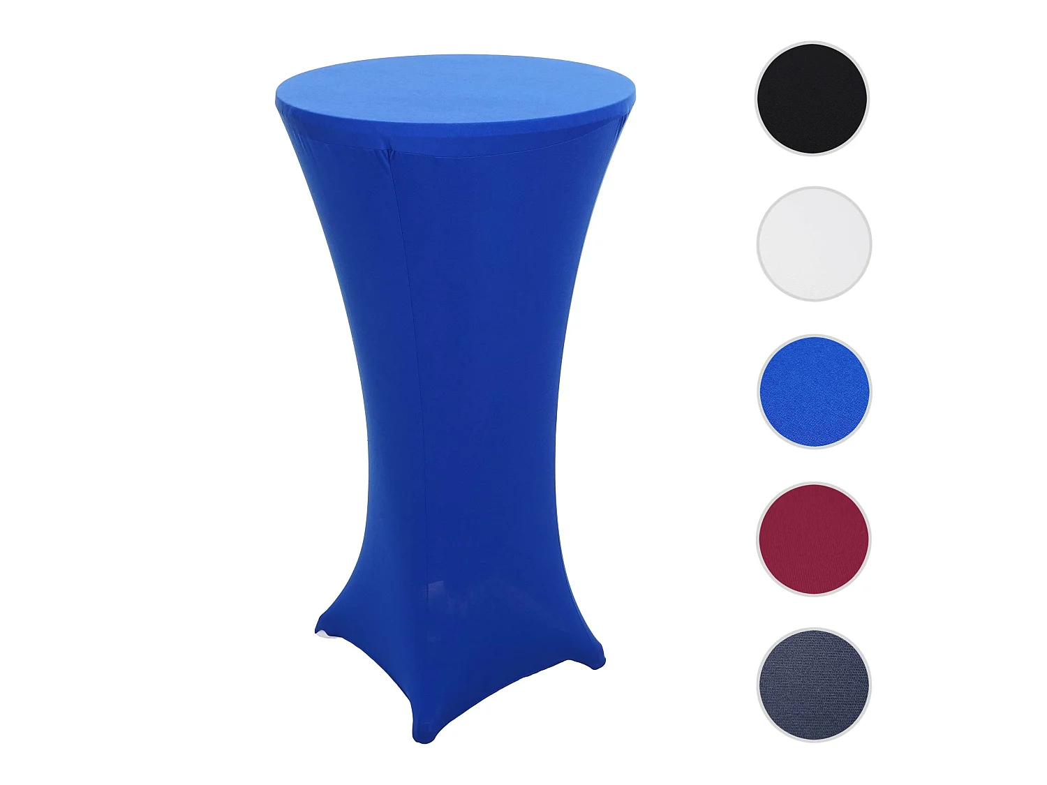 Tavolo bistro bar M28 alluminio 60x60x70/110cm con copritavolo elasticizzato blu