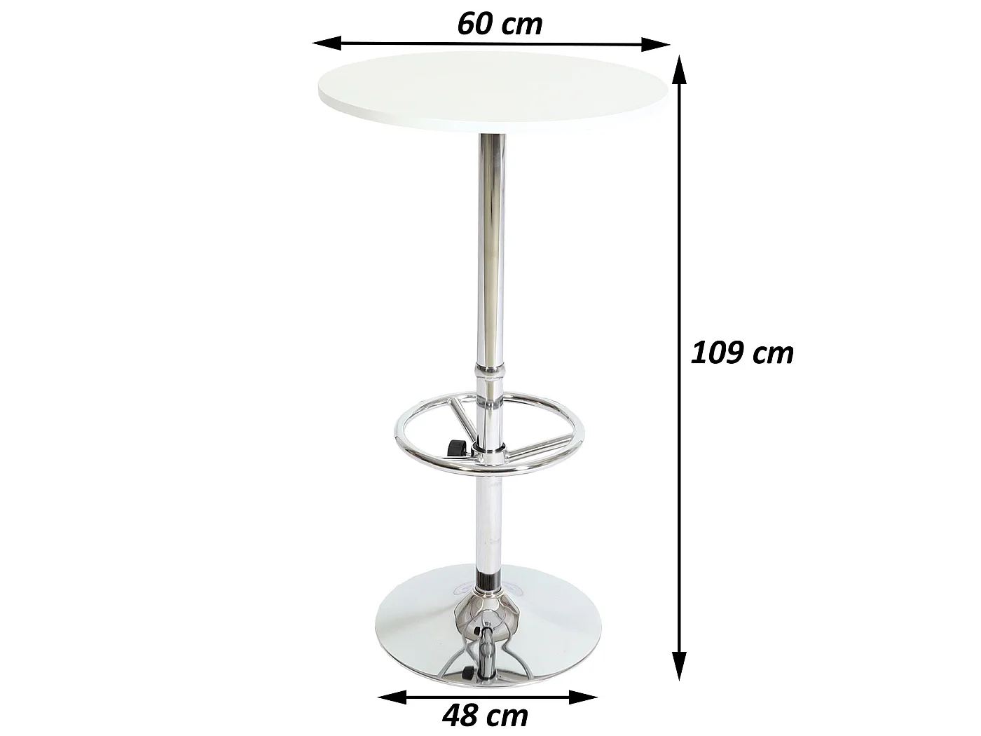 Stehtisch Bilbao Fußablage, Schwarz