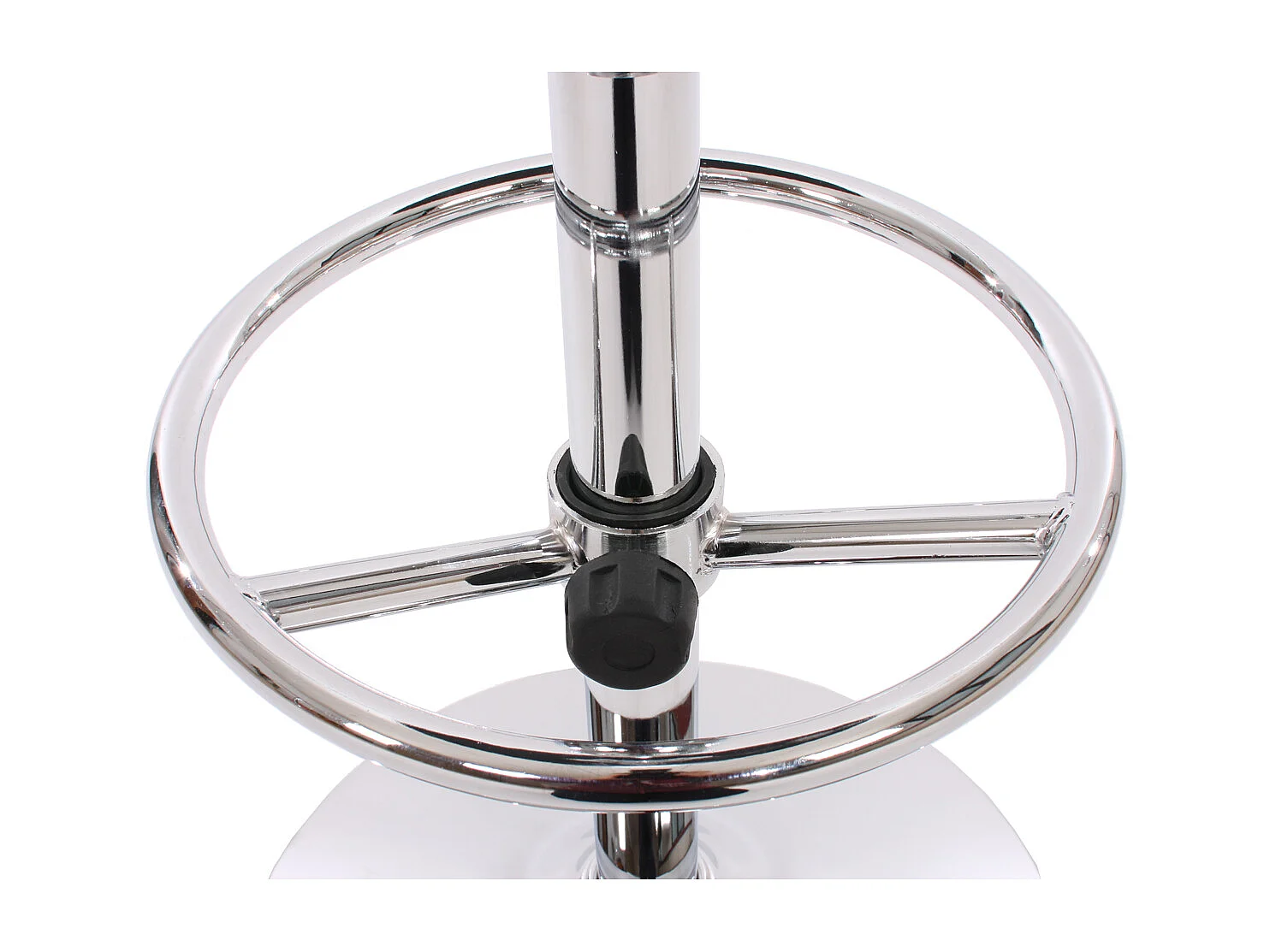 Table haute Bilbao repose-pieds, Table de bar / table haute Bari, ronde, avec repose-pied, 109x60x60cm, noir