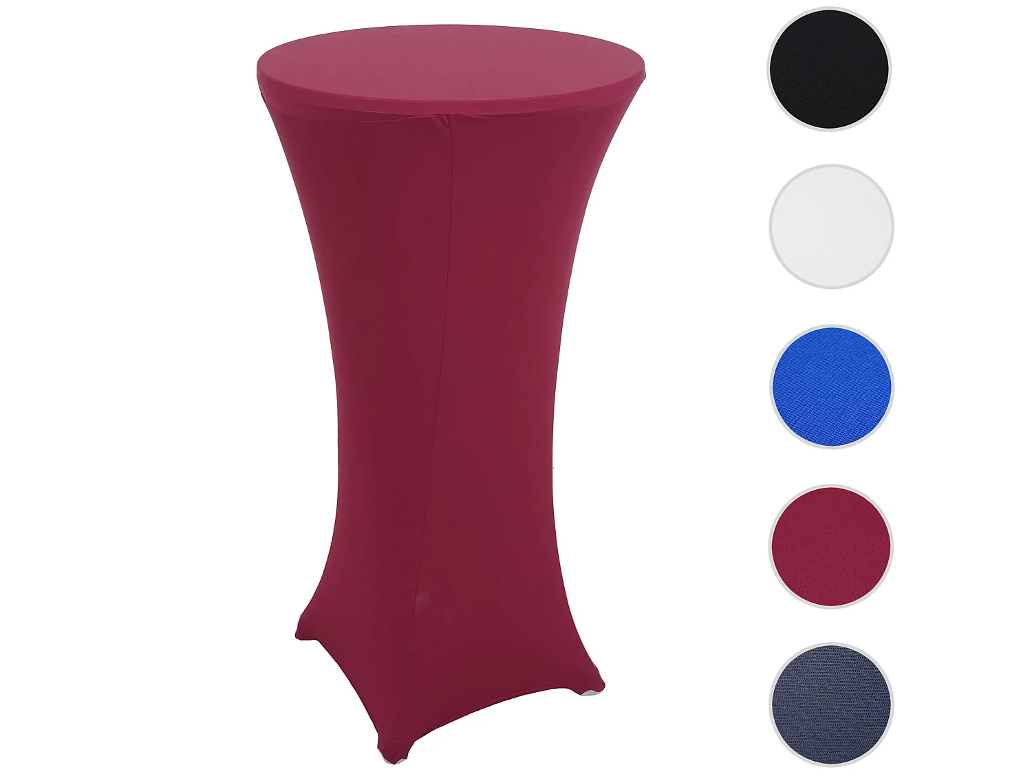 Tavolo bistro bar M28 alluminio 60x60x70/110cm con copritavolo elasticizzato bordeaux