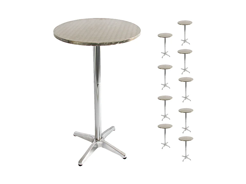 Set 10x tavoli tavolini bistro bar M28 alluminio 60x60x70/110cm da interni