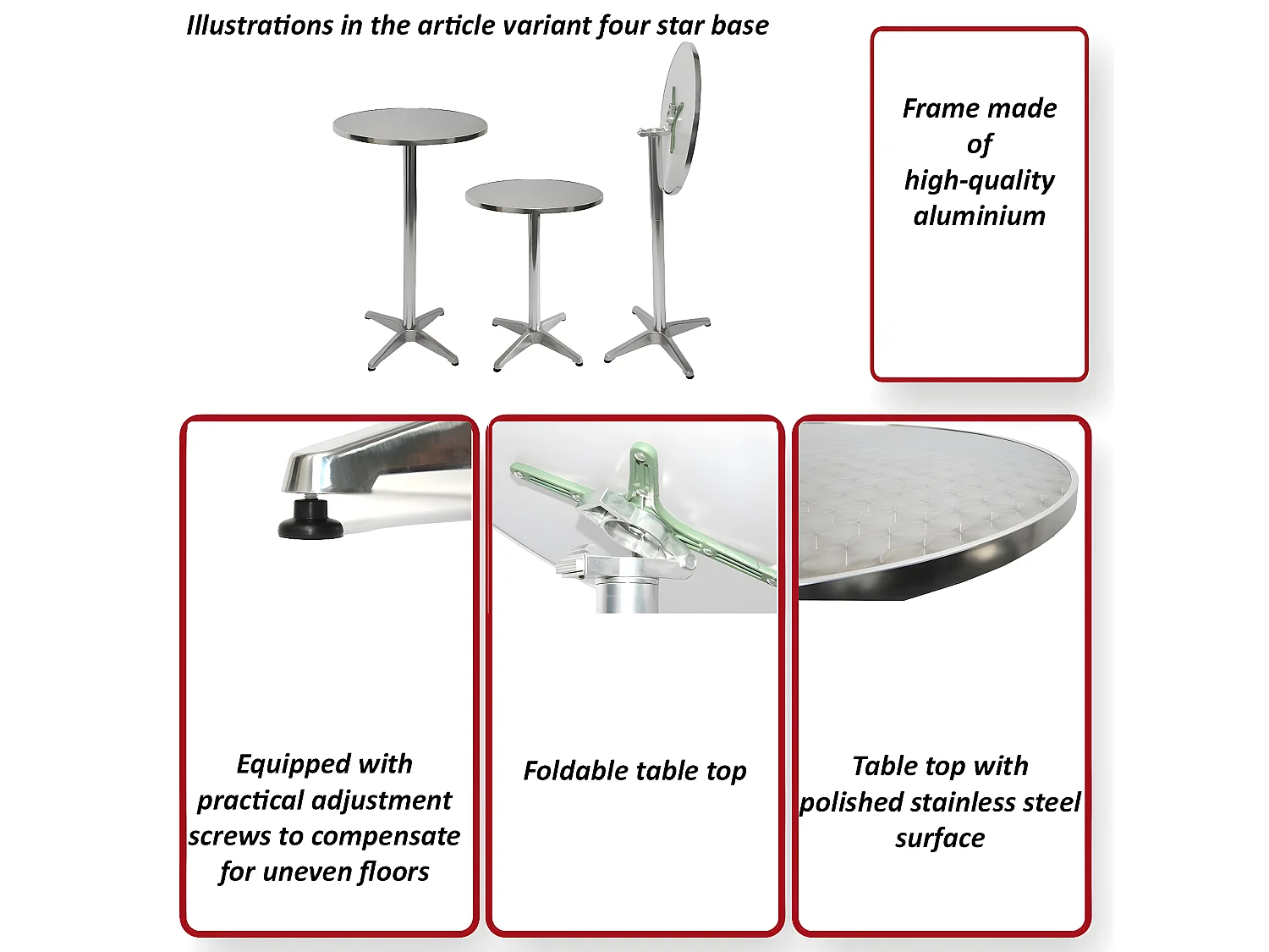 Alu-Stehtisch  (10er-Set), Klappbar