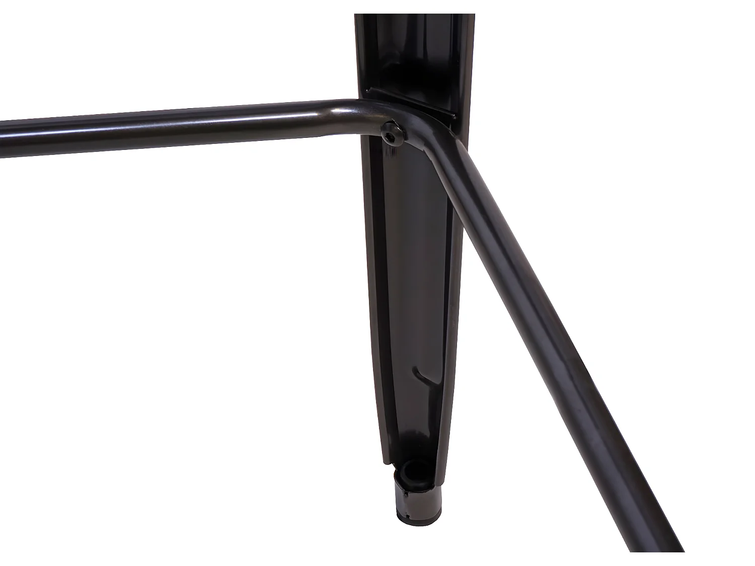 Tavolo alto design industriale MCW-H10 acciaio verniciato legno di olmo marrone