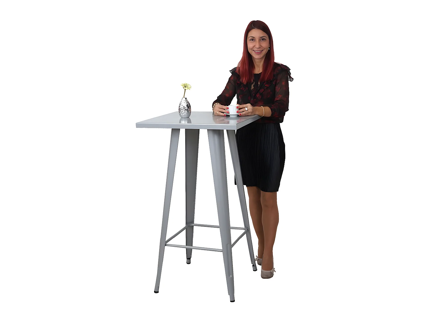 Table haute MCW-A73 Métal,  gris