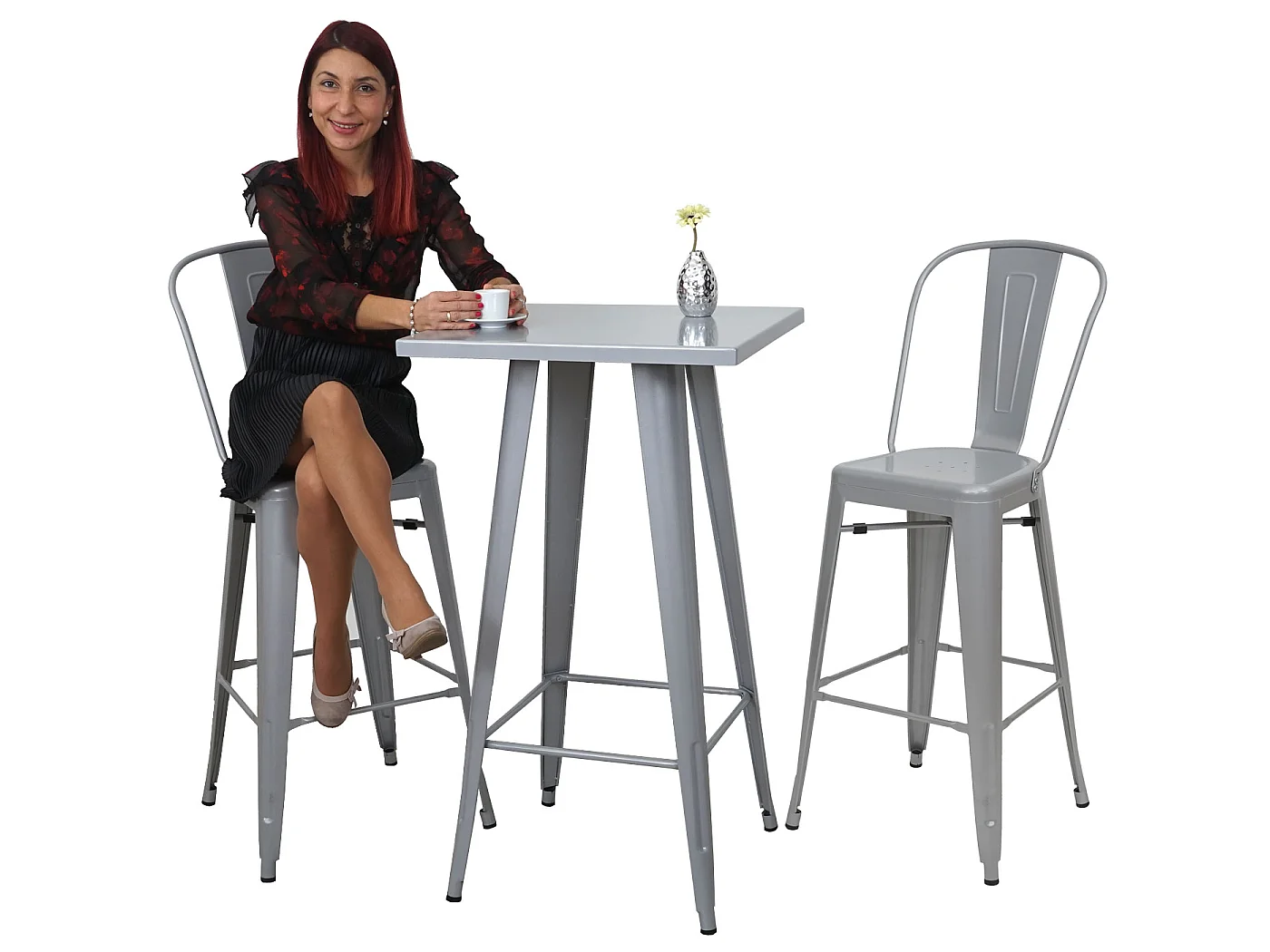 Bastaardtafel MCW-A73 metaal,  grijs