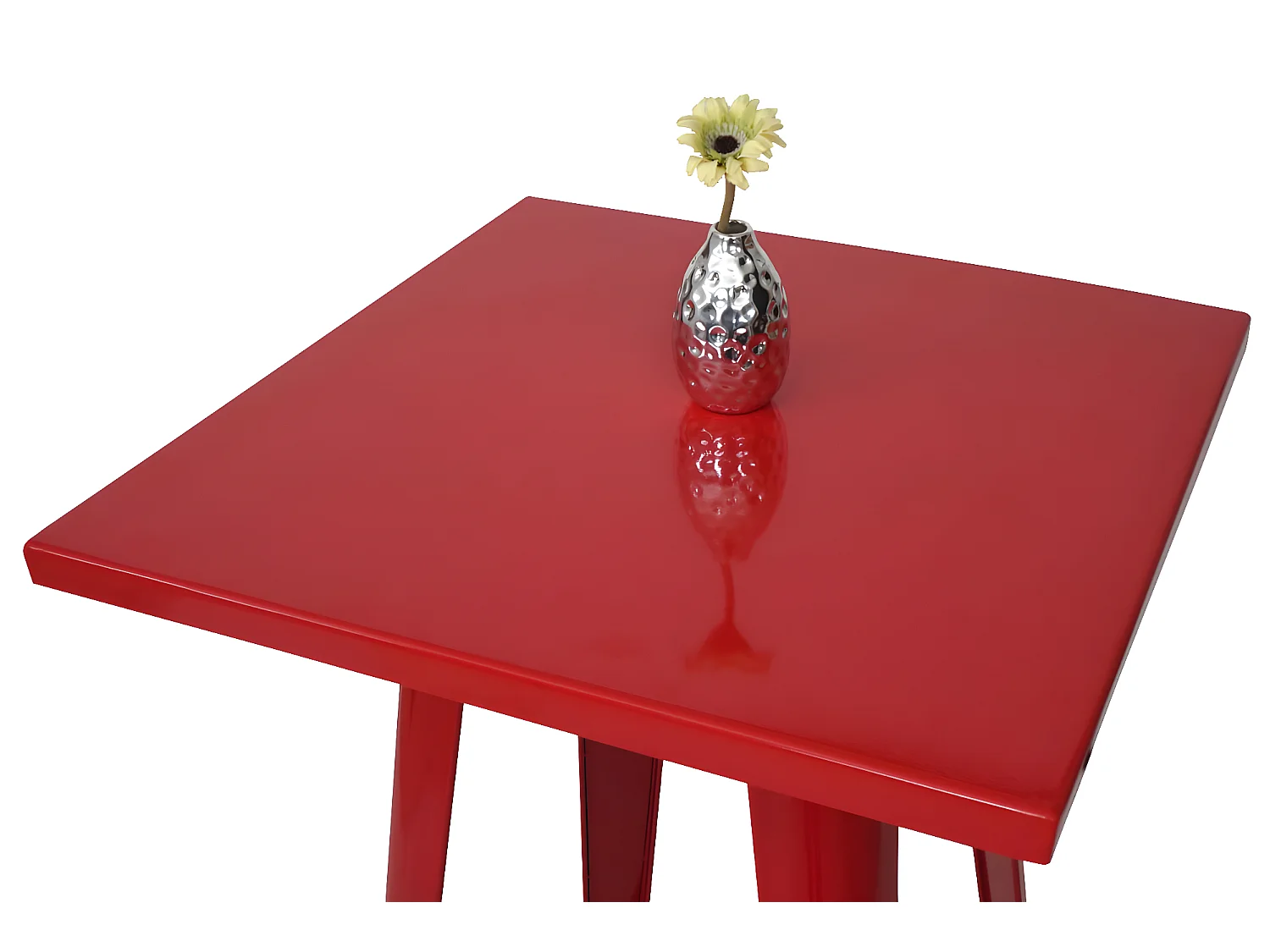 Mesa de bar metálica MCW-A73,  rojo