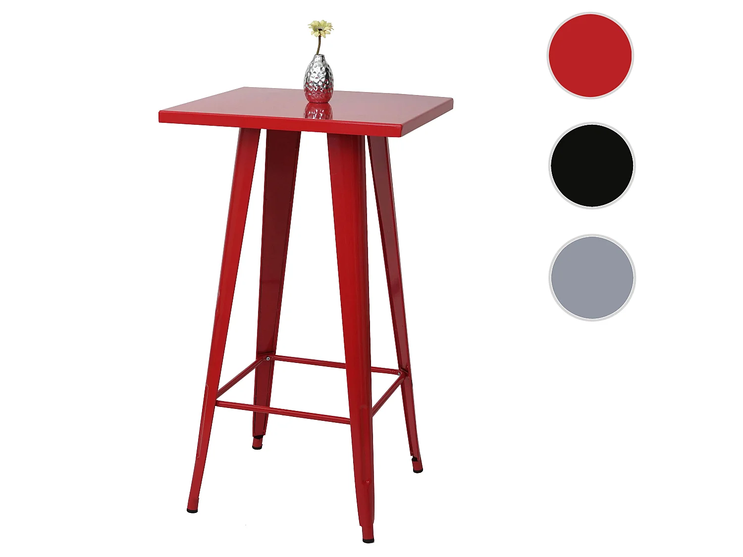 Mesa de bar metálica MCW-A73,  rojo