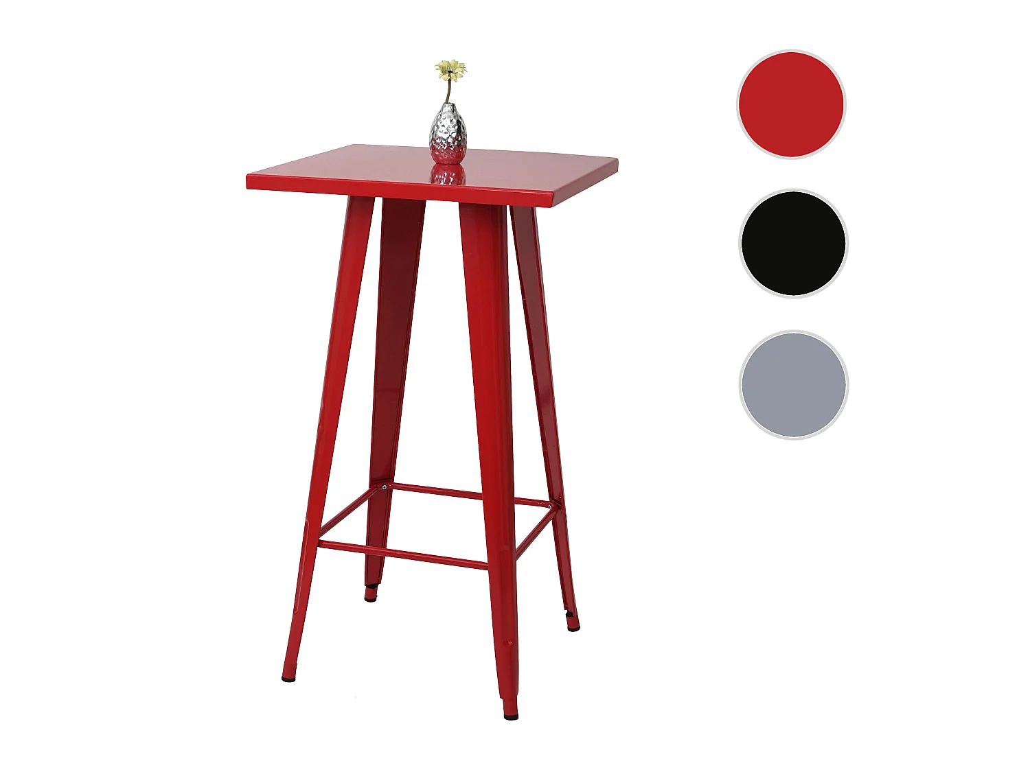 Metalowy stolik barowy MCW-A73,  czerwony