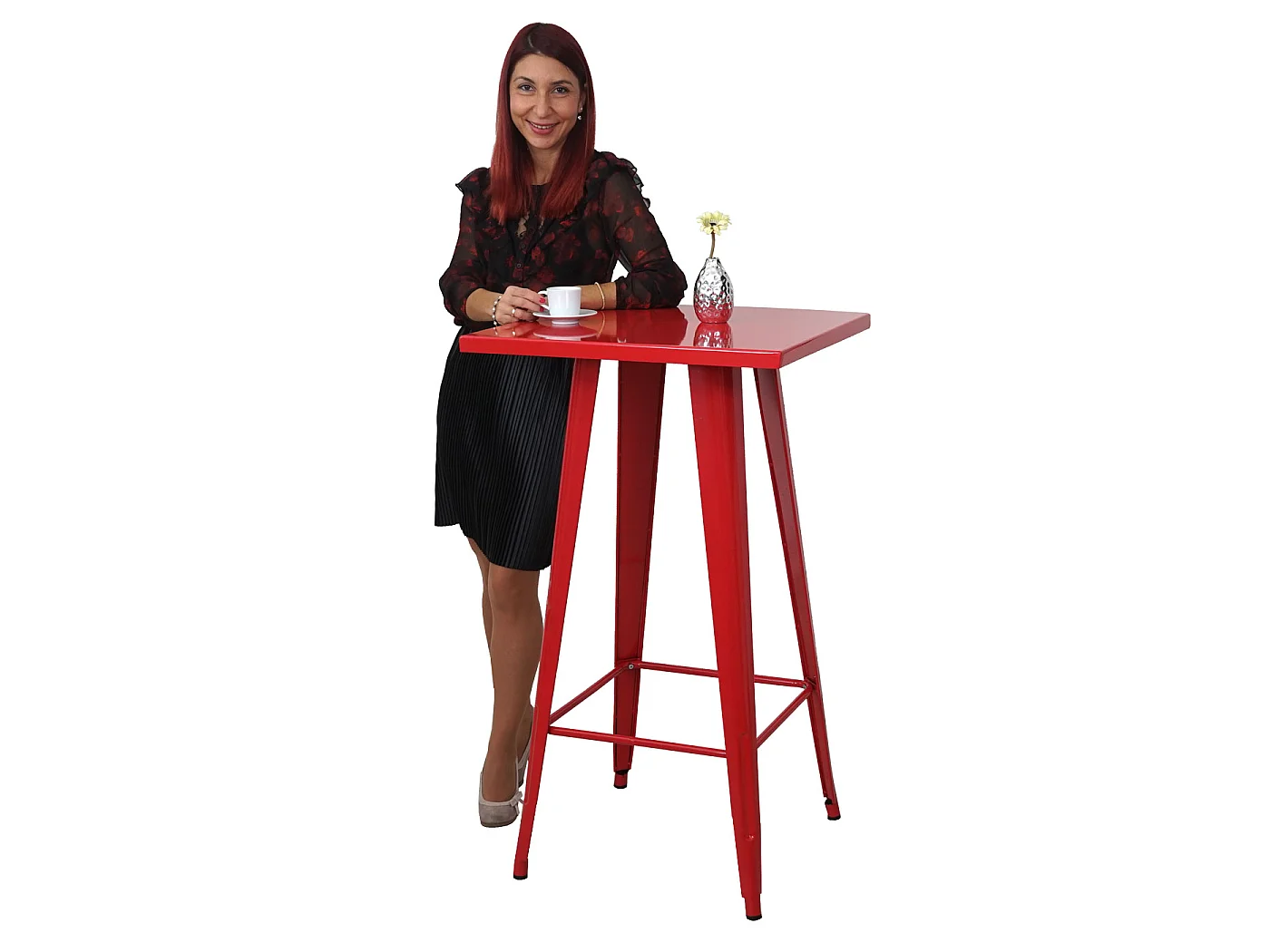 Bastaardtafel MCW-A73 metaal,  rood