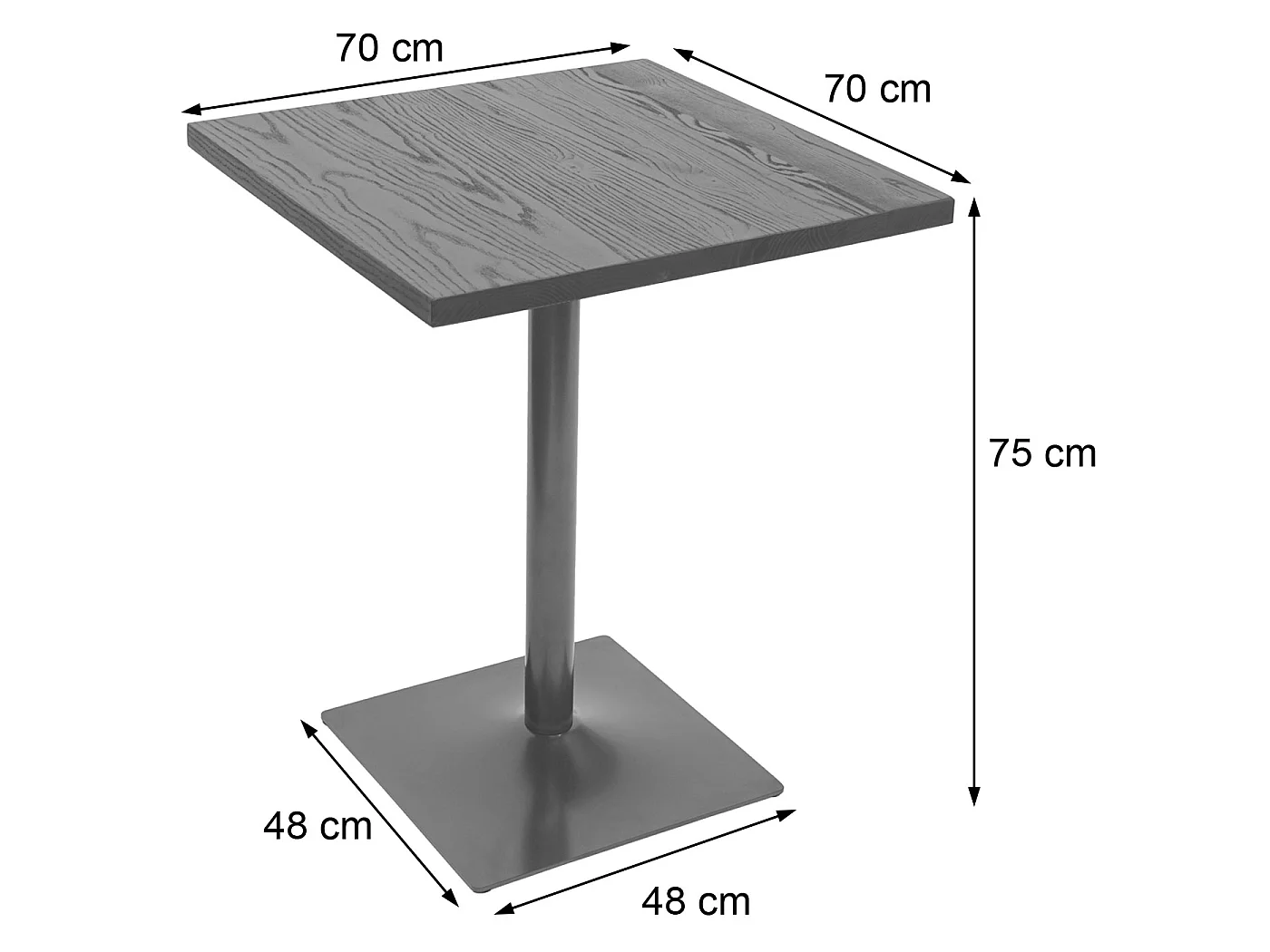 Mesa de bistrô MCW-H10,  castanho claro