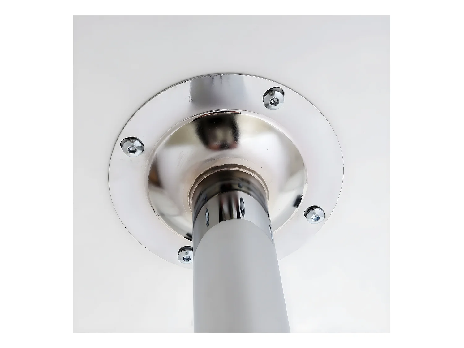 Tavolo bar lounge elegante Bari con poggiapiedi regolabile 109x60cm legno cromo bianco