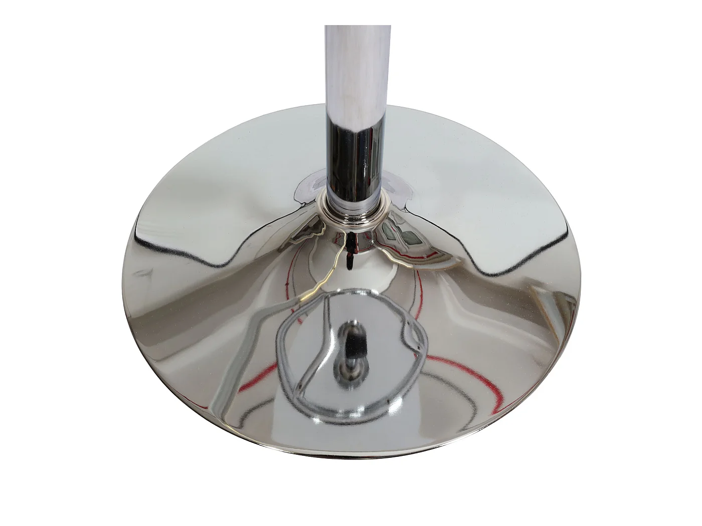 Tavolo bar lounge elegante Bari con poggiapiedi regolabile 109x60cm legno cromo bianco