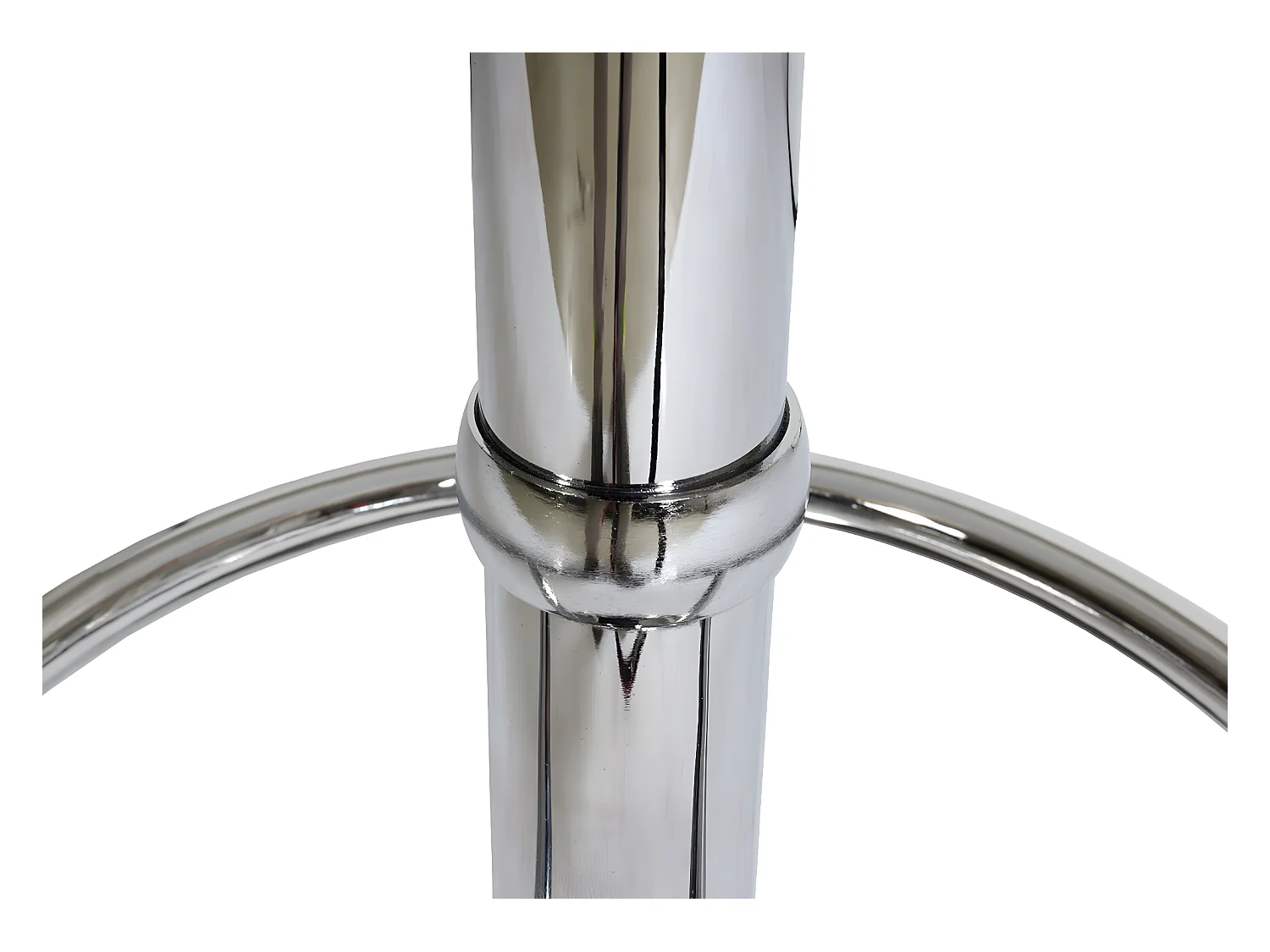 Tavolo bar lounge elegante Bari con poggiapiedi regolabile 109x60cm legno cromo bianco