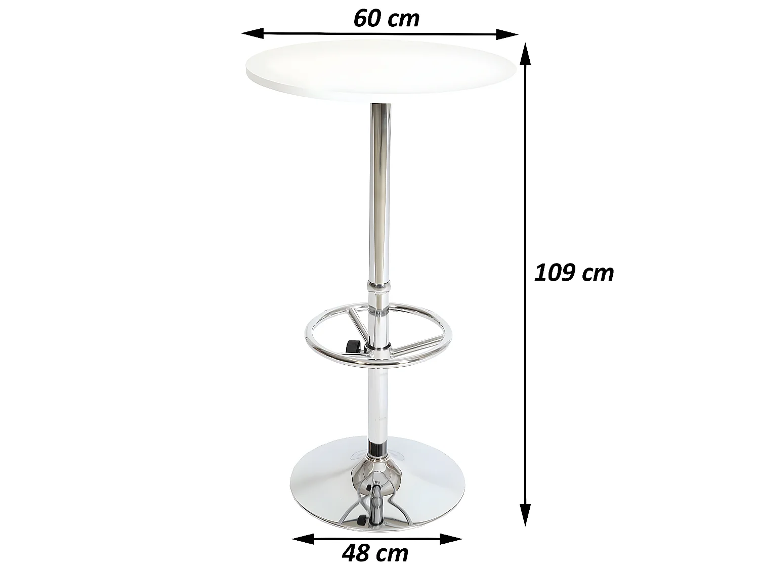 Hoge tafel Bilbao voetensteun,  wit