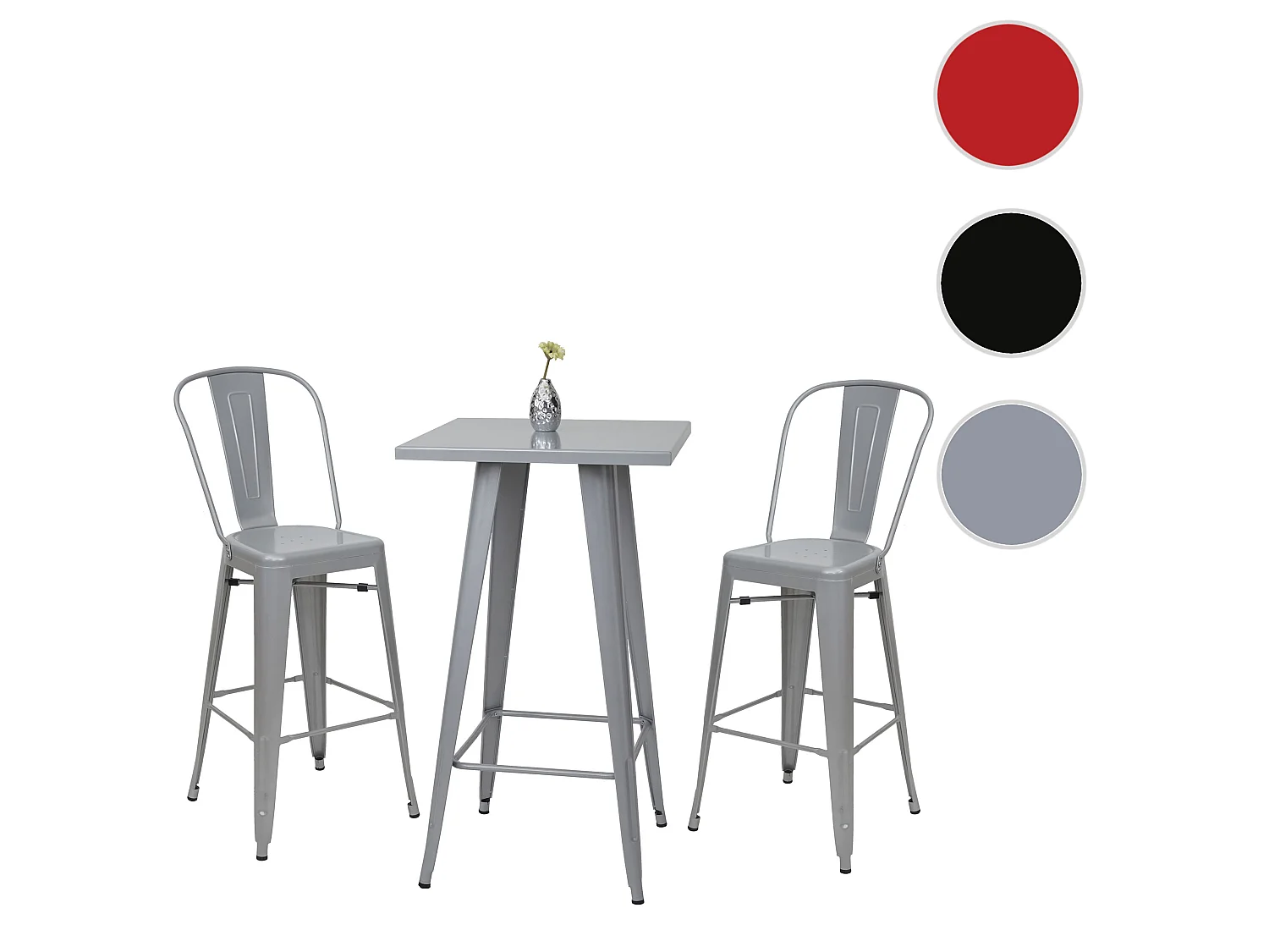 Staande tafel set MCW-A73 metaal (3-delig),  grijs