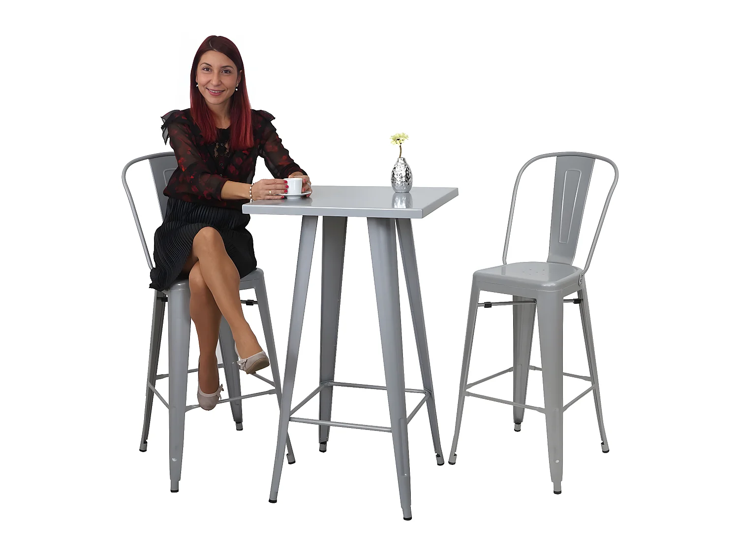 Staande tafel set MCW-A73 metaal (3-delig),  grijs