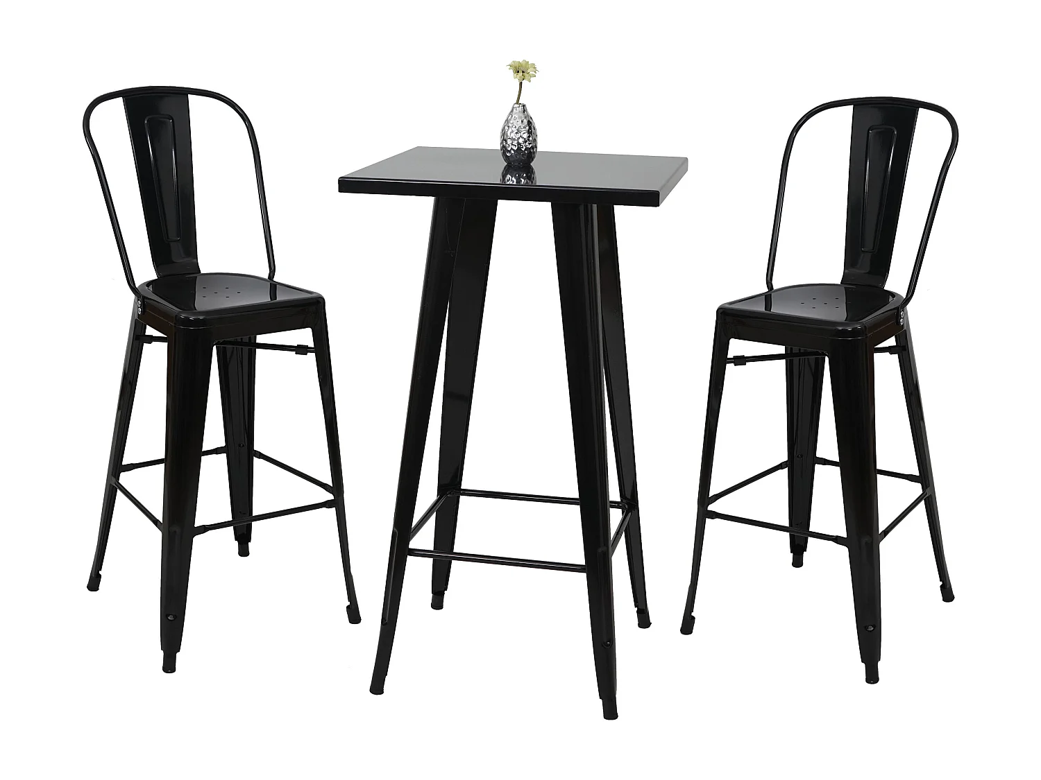 Staande tafel set MCW-A73 metaal (3-delig),  zwart