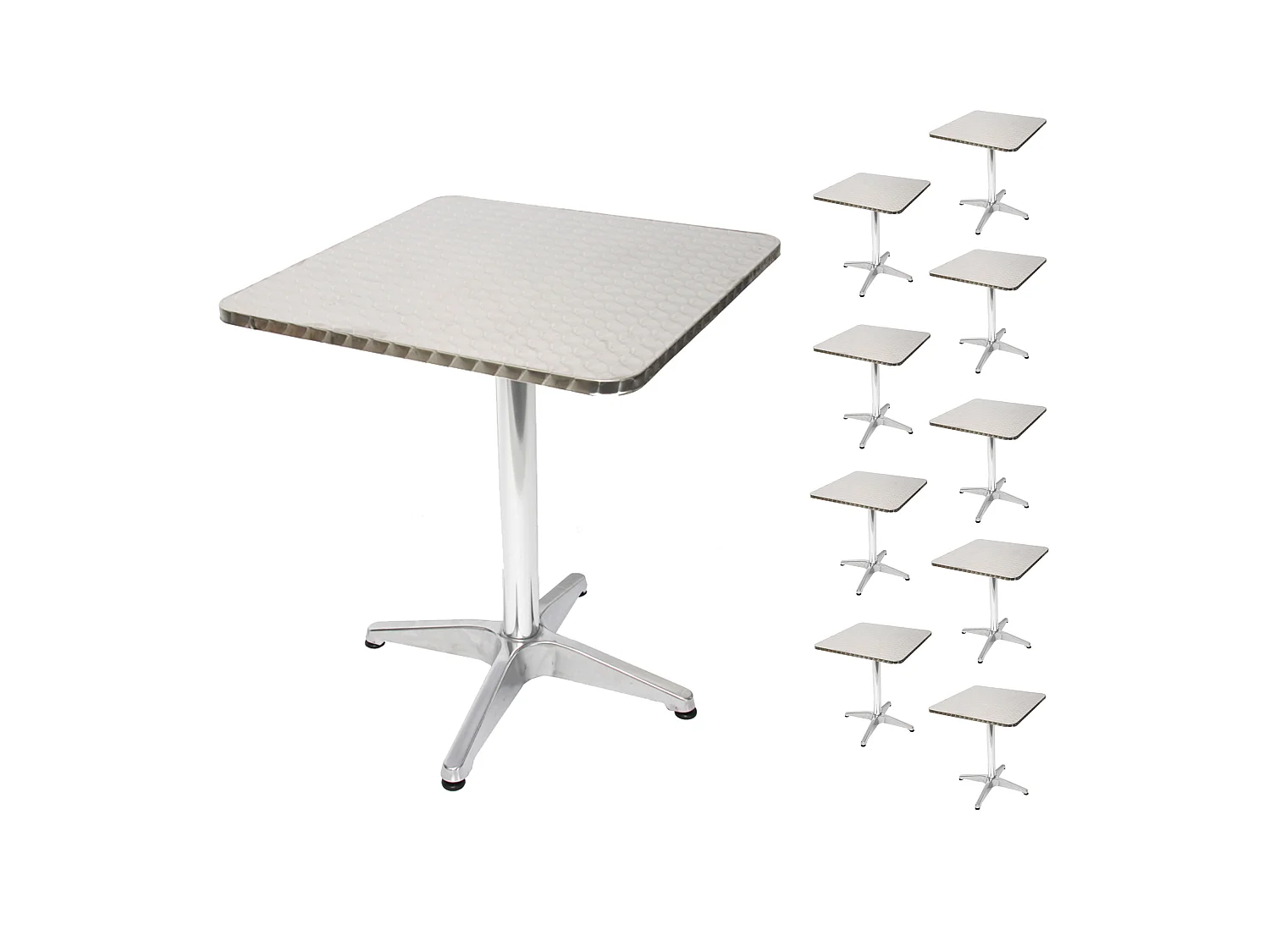 Table de bistrot en aluminium H28 (set de 10)