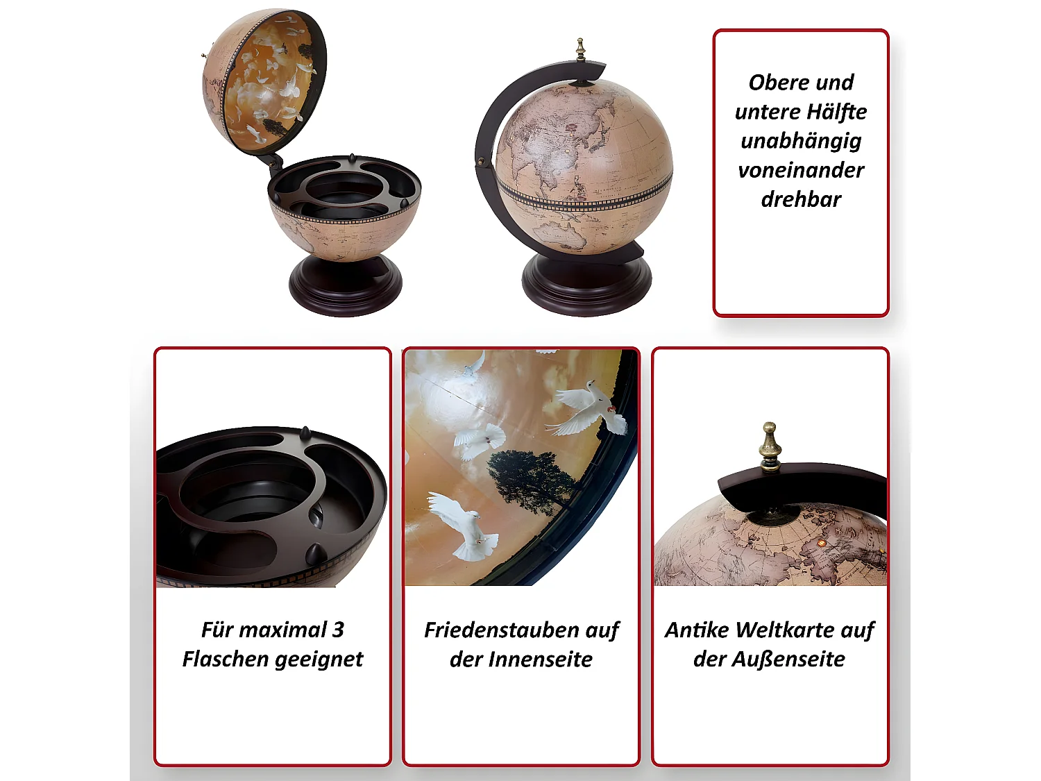 Globus Bar de table MCW-T873 avec tablette