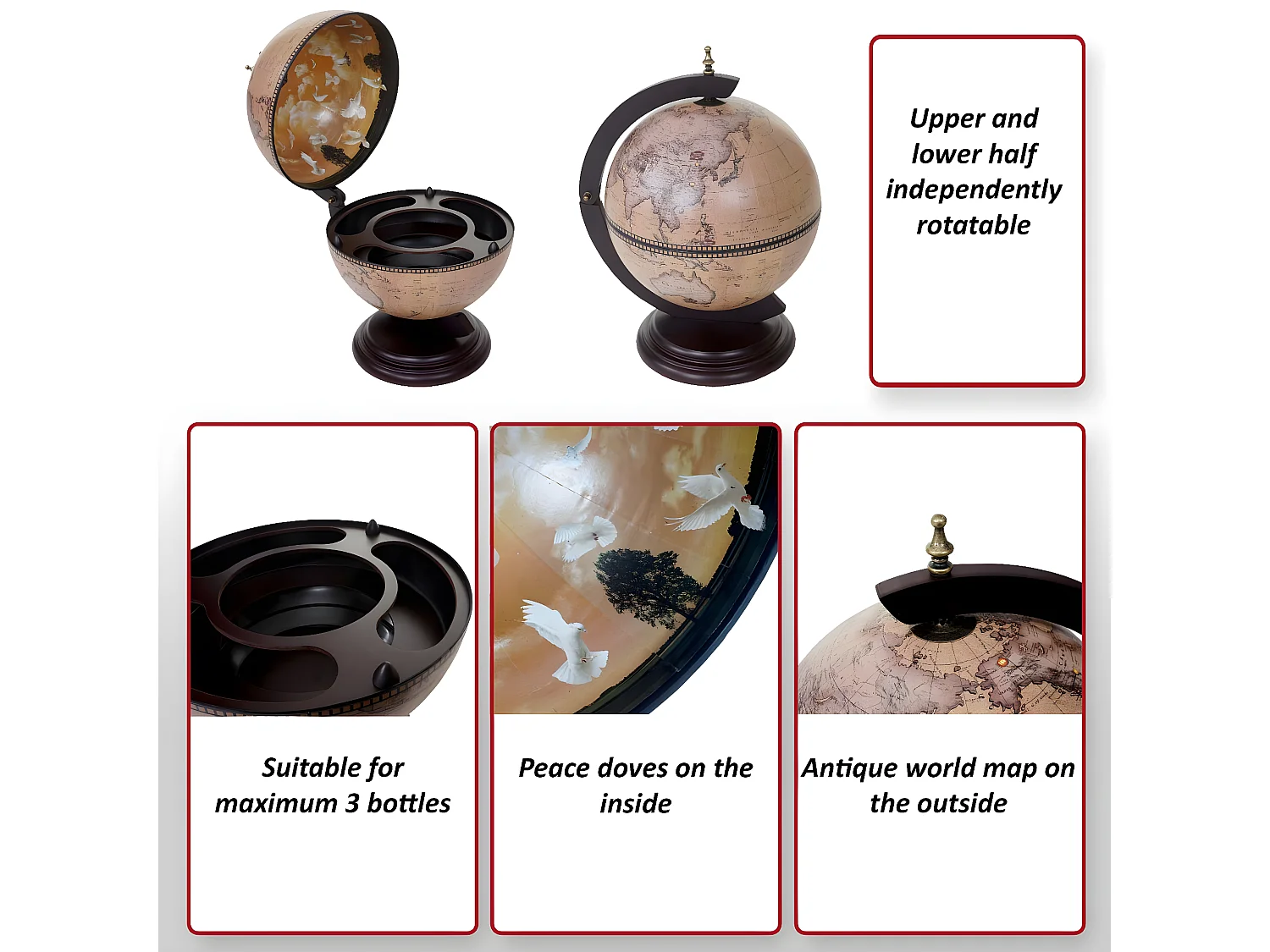 Globus Bar de table MCW-T873 avec tablette