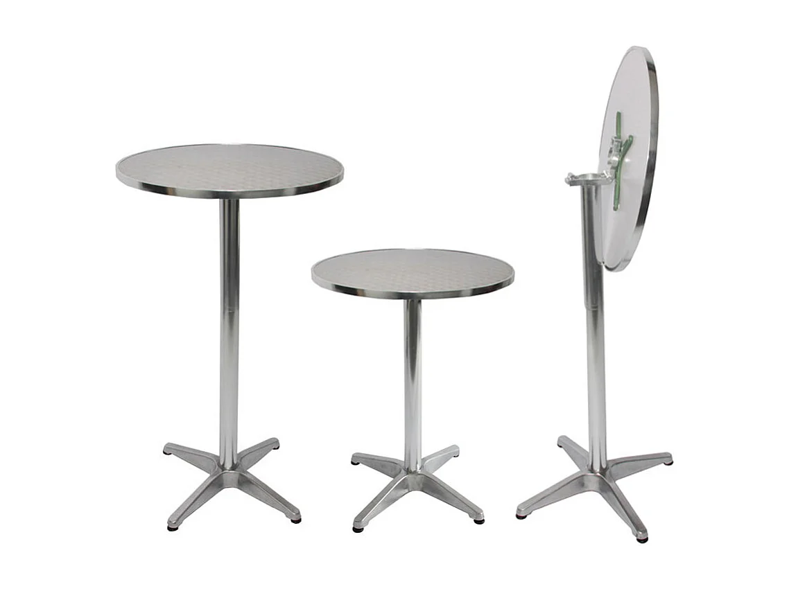 Alu-Stehtisch Betoneinguss (10er-Set), Klappbar, Fuß mit Betoneinguss