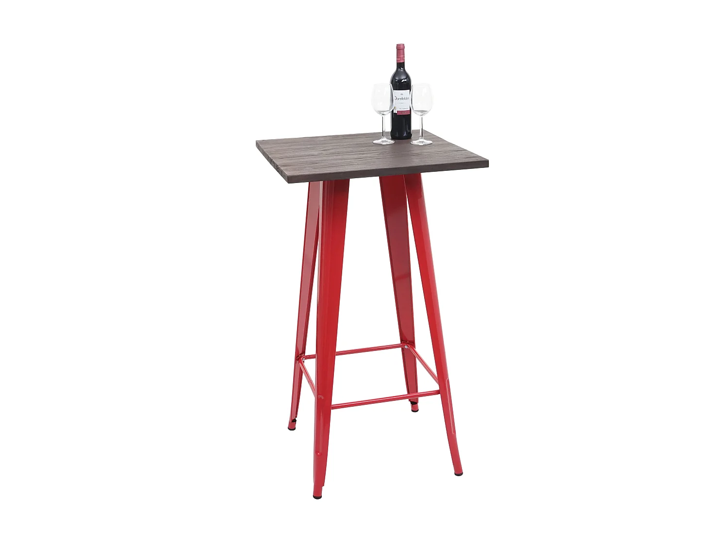Table haute MCW-A73, plateau en bois inclus,  rouge