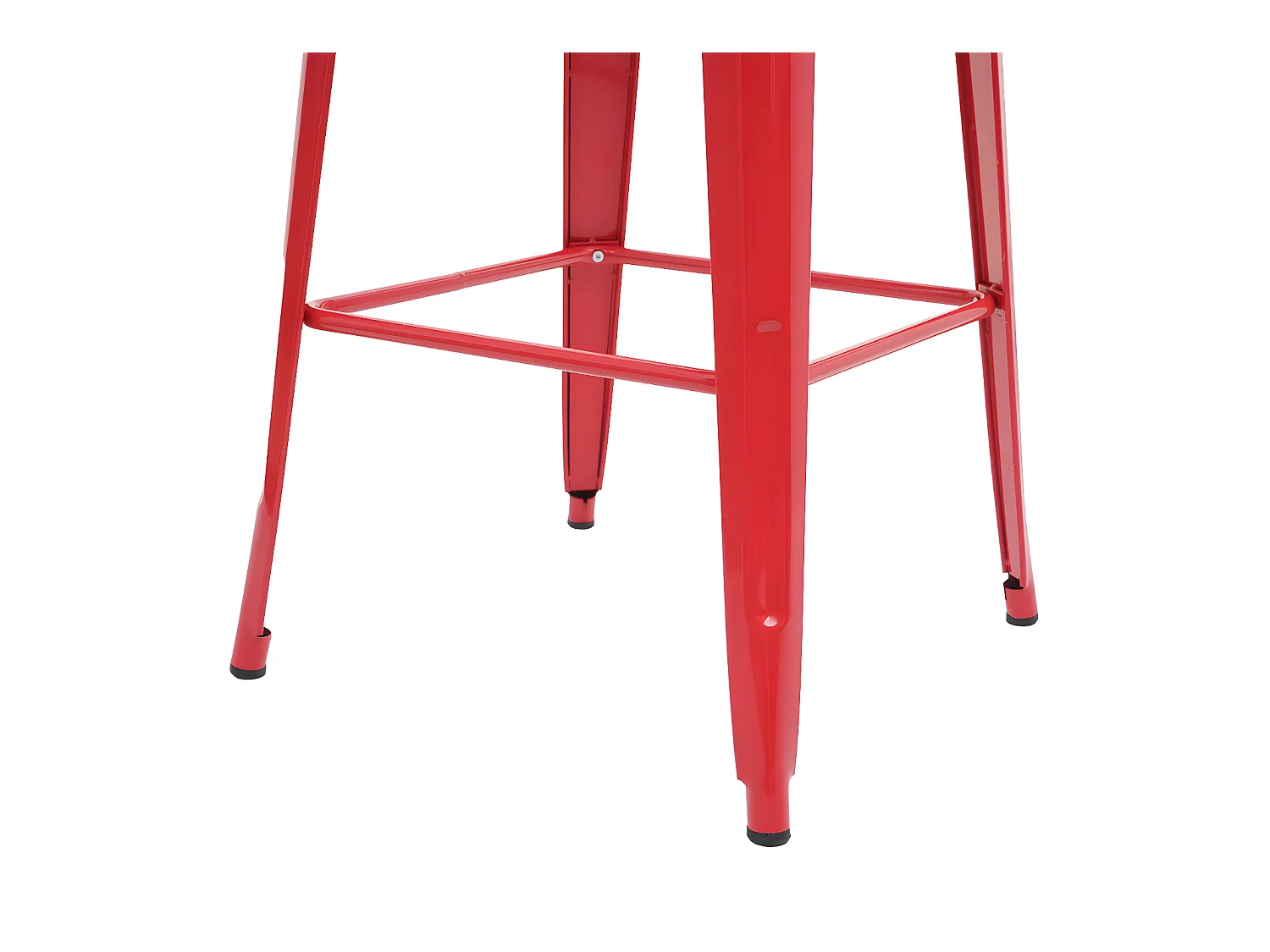 Wysoki stół MCW-A73 z drewnianym blatem,  czerwony