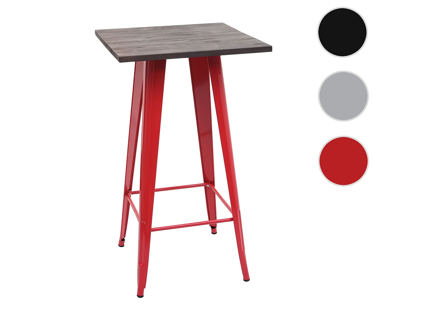 Table haute MCW-A73, plateau en bois inclus,  rouge