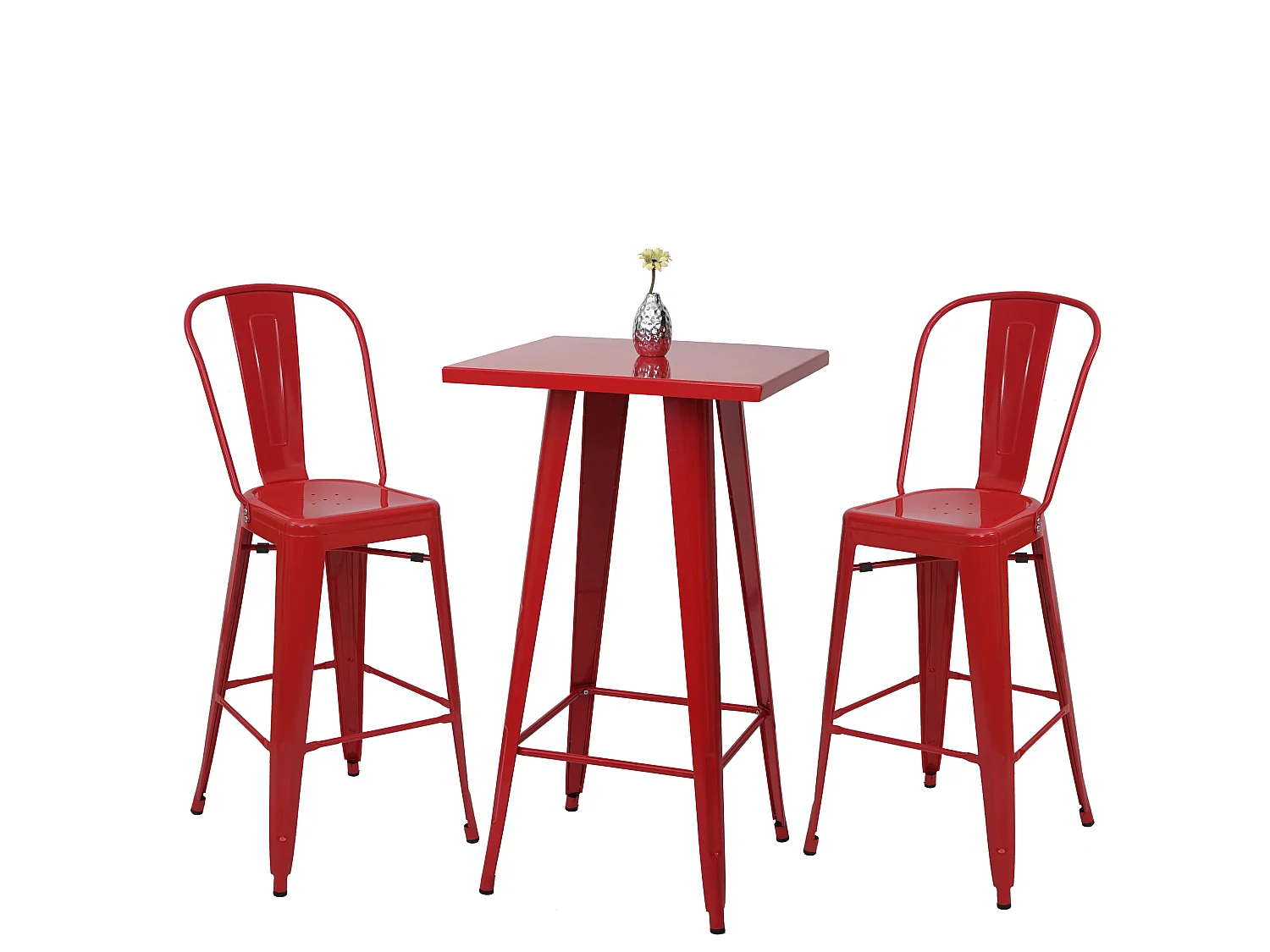 Staande tafel set MCW-A73 metaal (3-delig),  rood
