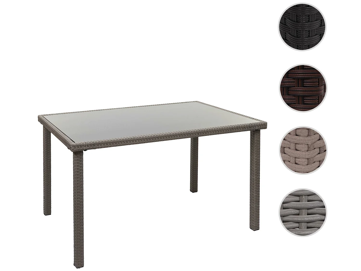 Stolik z polirattanu MCW-G19,  Szary