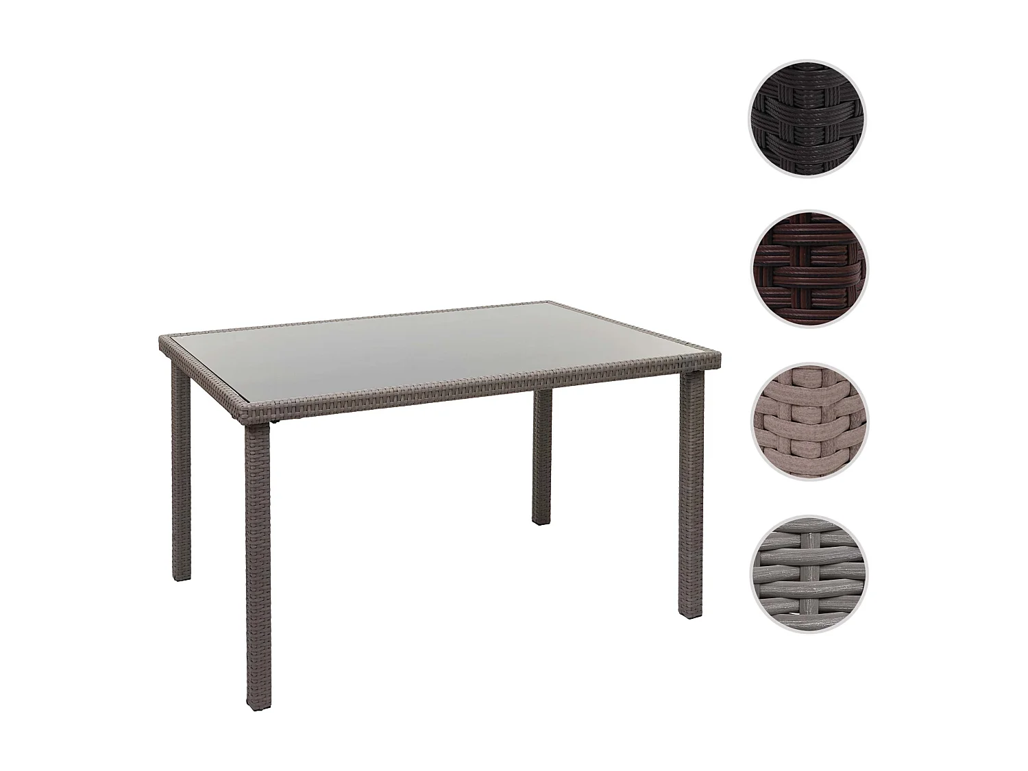 Stolik z polirattanu MCW-G19,  Szary