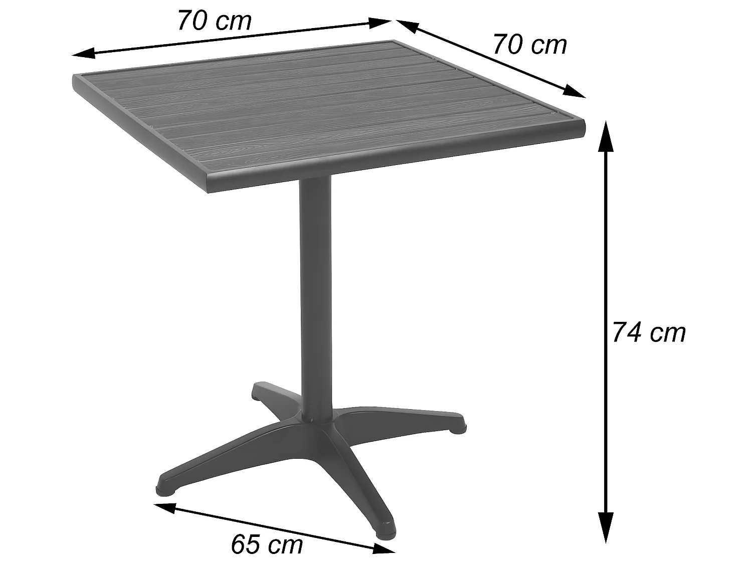 Table de jardin MCW-J95,  champagne, gris