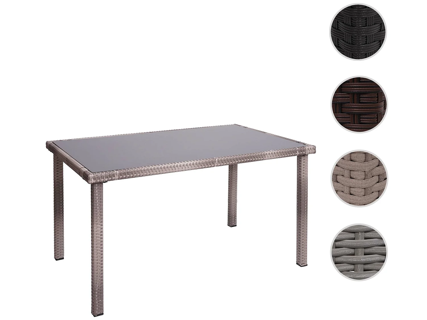 Stolik z polirattanu MCW-G19,  szaro-brązowy