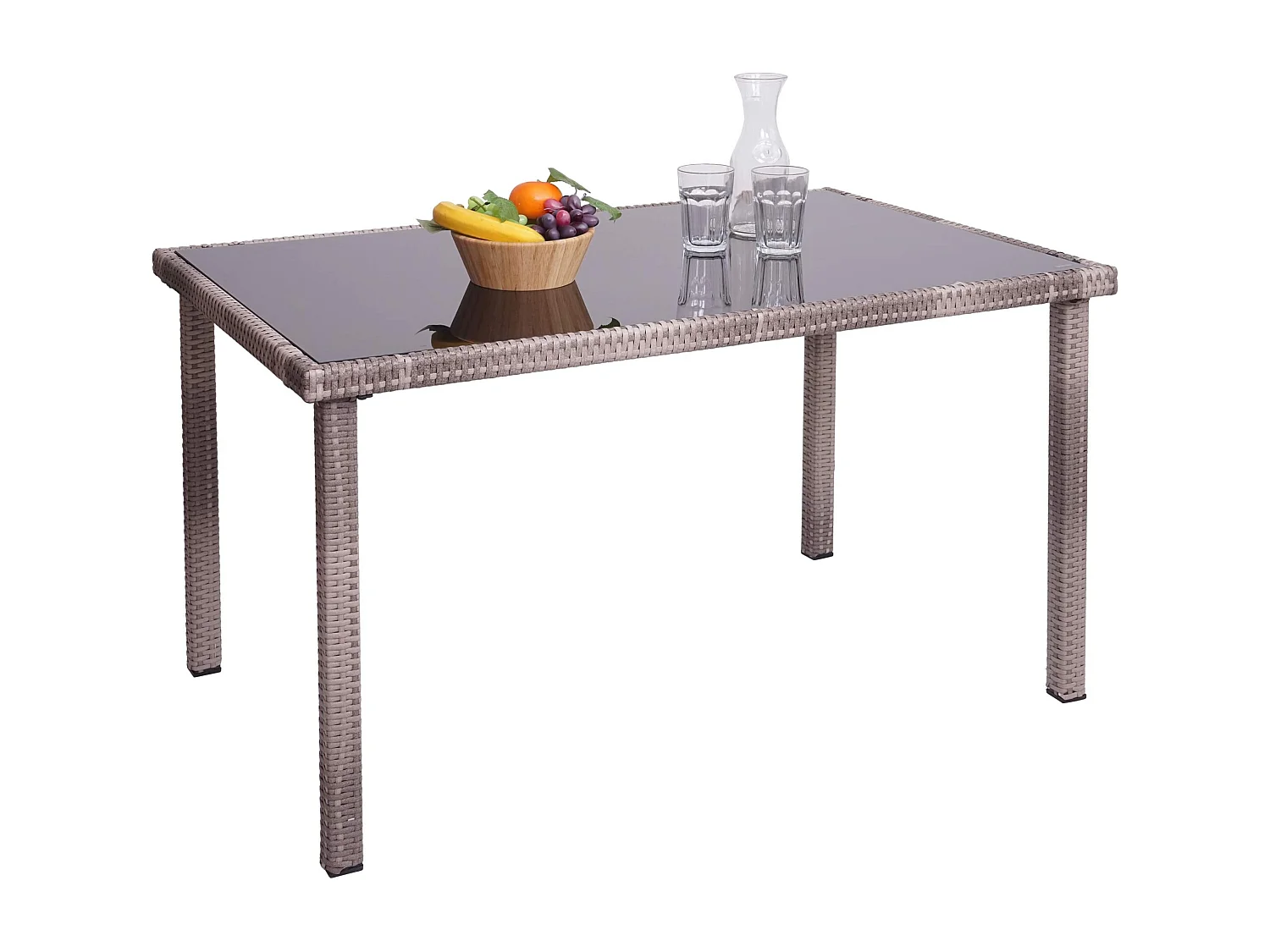 Stolik z polirattanu MCW-G19,  szaro-brązowy