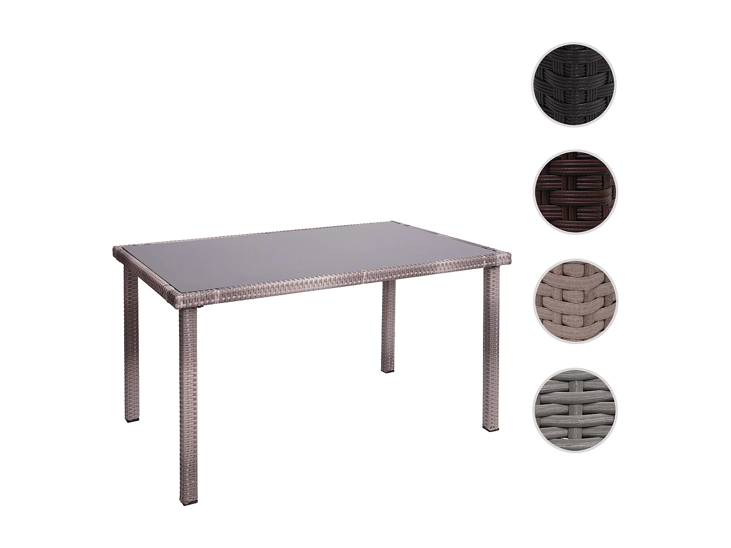 Stolik z polirattanu MCW-G19,  szaro-brązowy