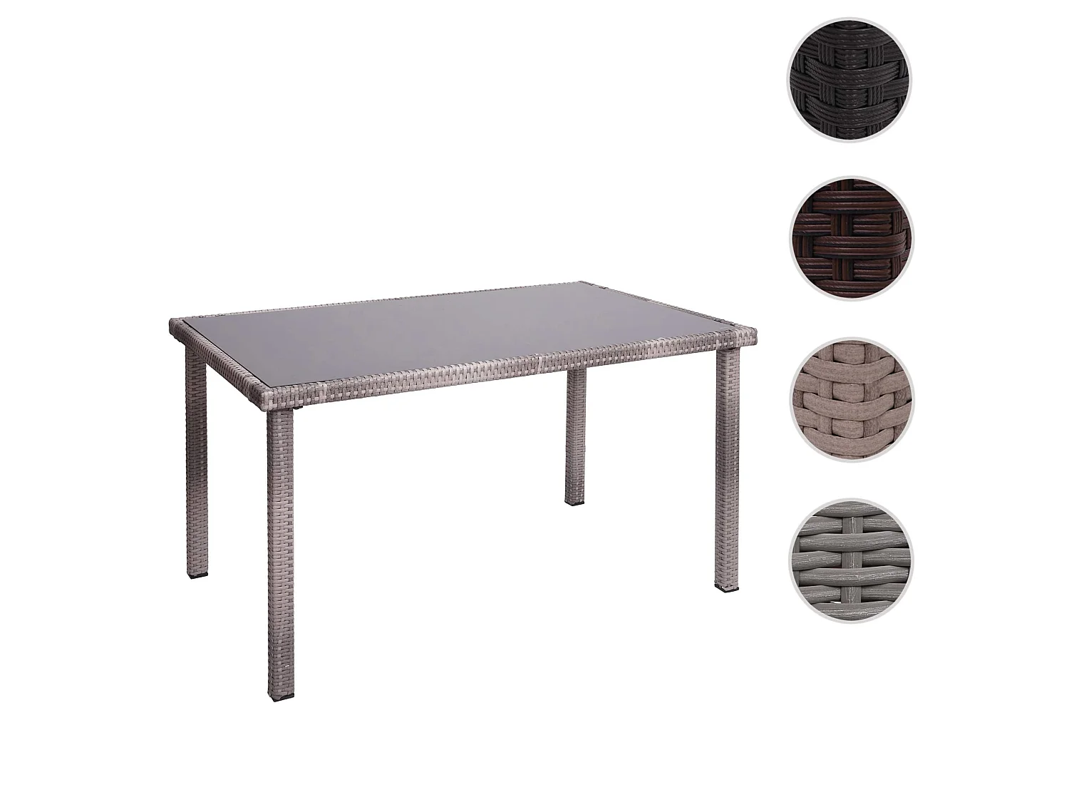 Polyrotan-tafel MCW-G19,  grijsbruin
