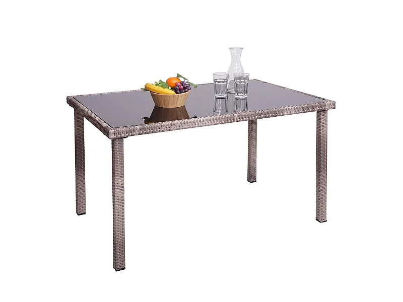 Poly-Rattan Tisch MCW-G19, Grau-braun