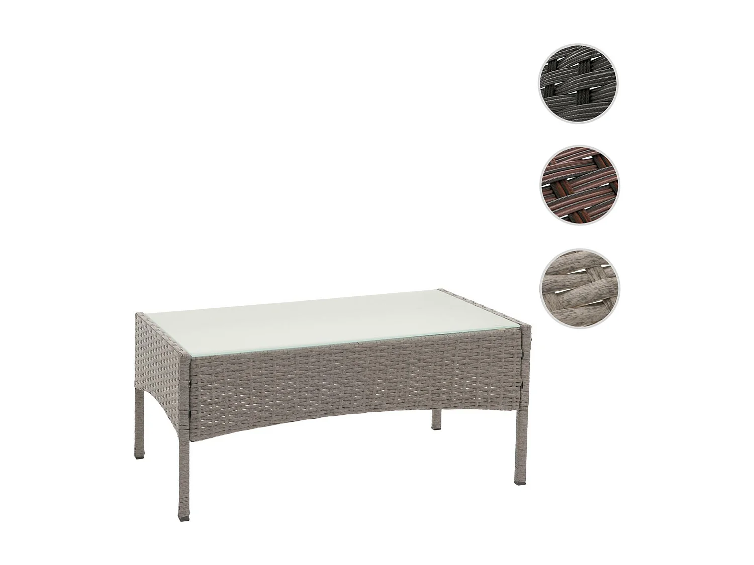 Poli rattanowy stół ogrodowy Hamar,  Szary