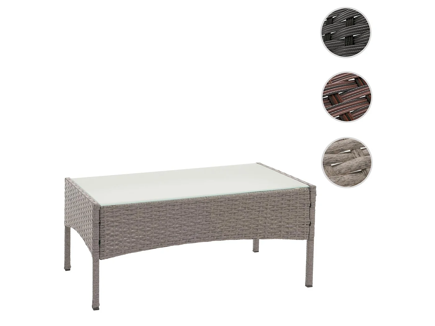 Stół ogrodowy z polyratanu Hamar,  szary