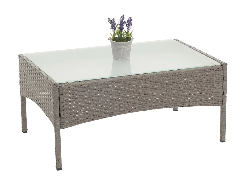 Poly-Rattan Gartentisch Hamar, Grau