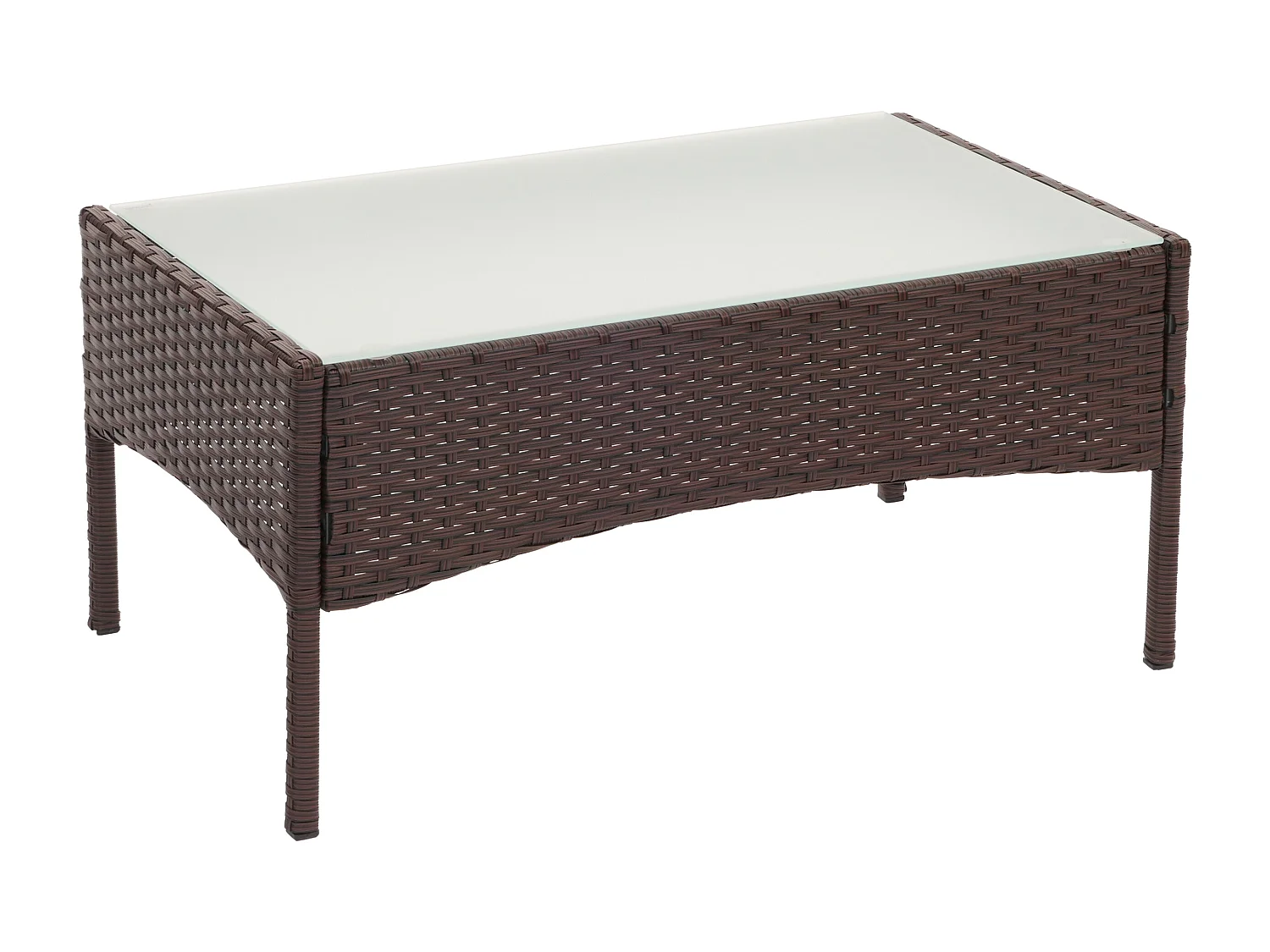 Poli rattanowy stół ogrodowy Hamar,  brązowo-motylkowy