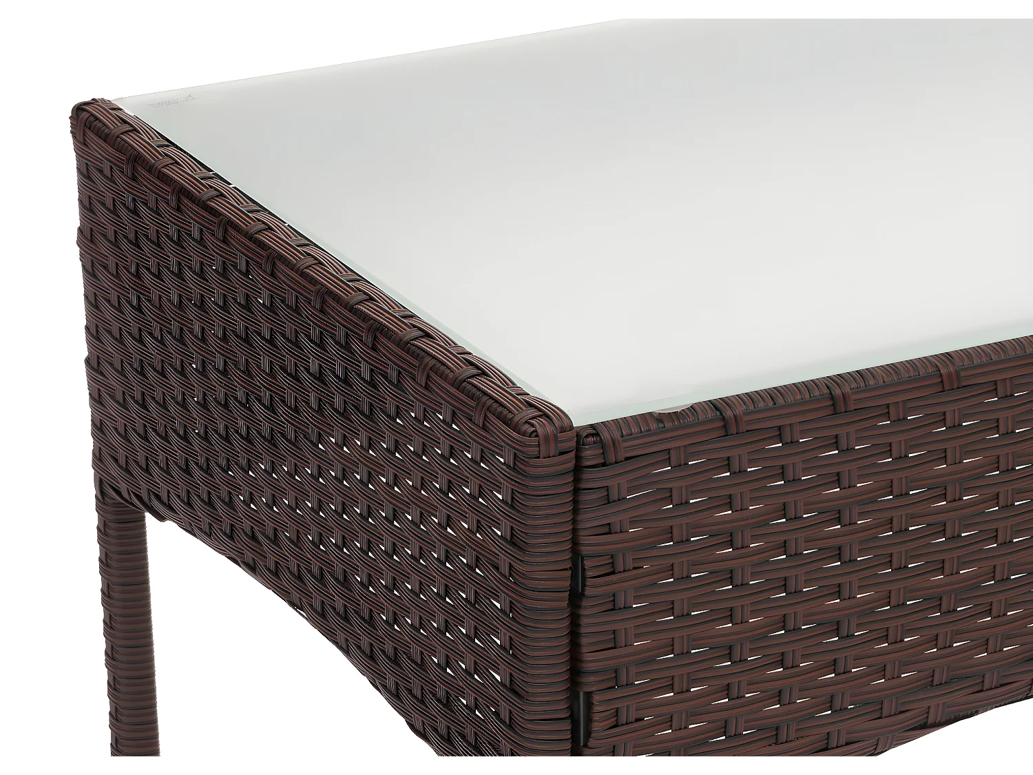 Poli rattanowy stół ogrodowy Hamar,  brązowo-motylkowy