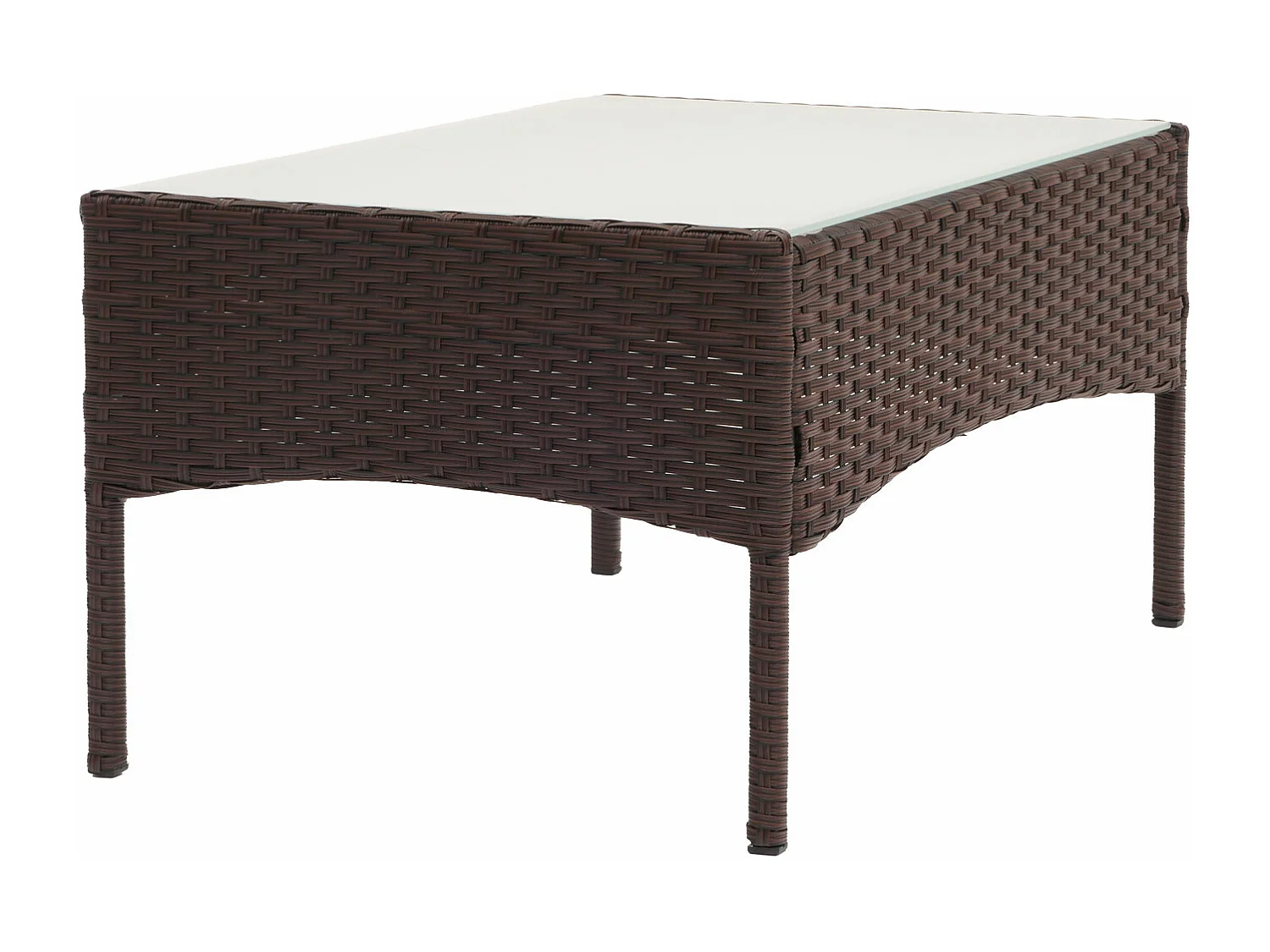 Poli rattanowy stół ogrodowy Hamar,  brązowo-motylkowy