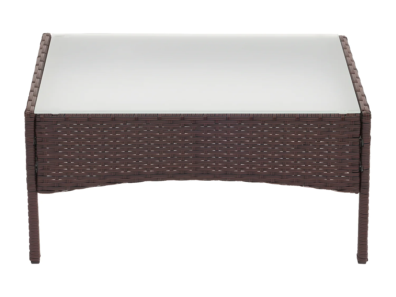 Poli rattanowy stół ogrodowy Hamar,  brązowo-motylkowy