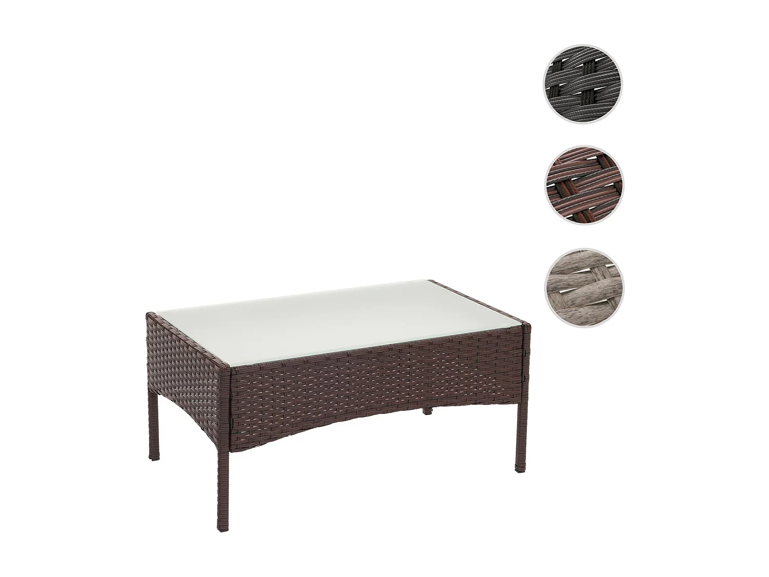 Poly-Rattan Gartentisch Hamar, Braun-meliert