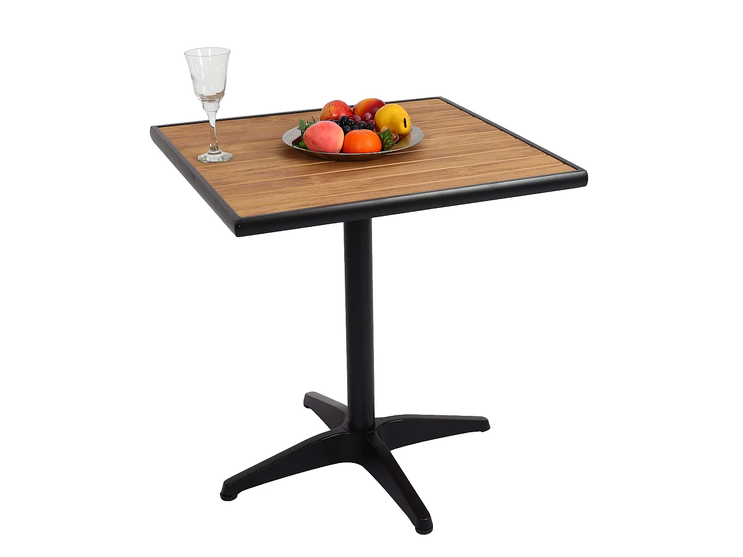 Tuintafel MCW-J95,  zwart, teak bruin