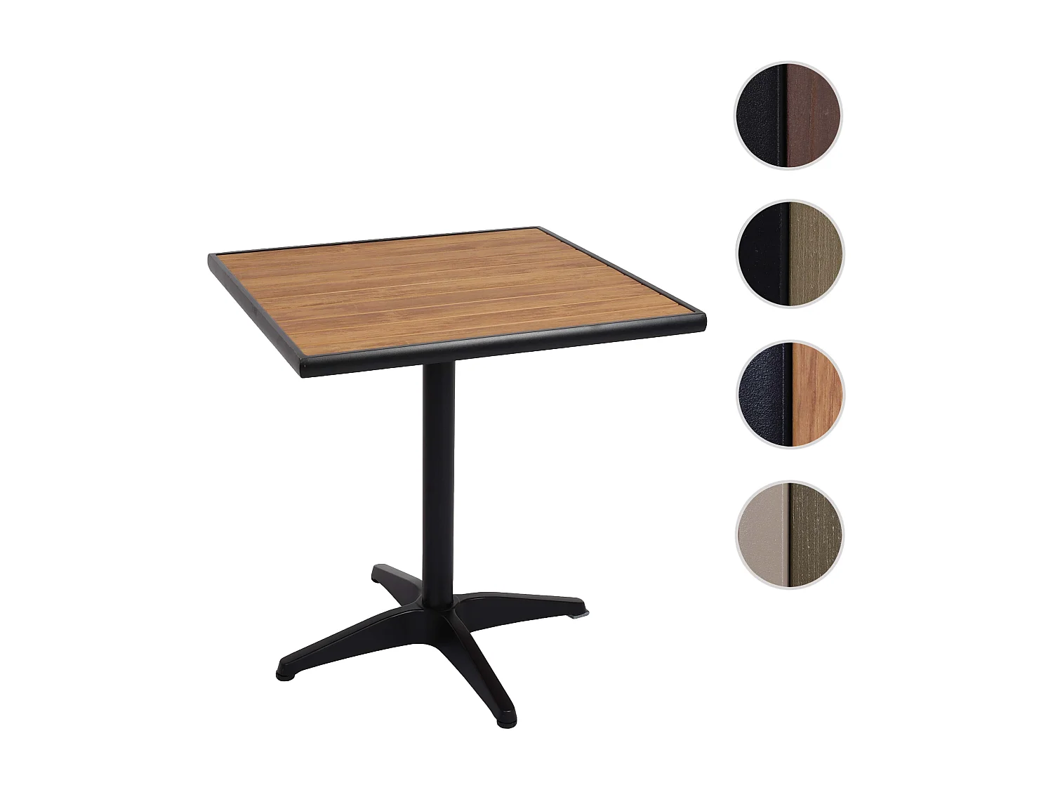 Tuintafel MCW-J95,  zwart, teak bruin